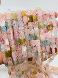 Morganite Rectangle Faceted Beads • 8x12 mm Size • Length 40 cm • Morganite Rectangle Beads • Multi Color Morganite Beads