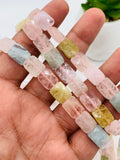 Morganite Faceted Beads • 8X12 mm Size • Length 40 cm • Morganite Rectangle Shape Beads • Multi Color Morganite Beads
