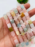 Morganite Faceted Beads • 8X12 mm Size • Length 40 cm • Morganite Rectangle Shape Beads • Multi Color Morganite Beads
