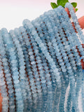 Aquamarine faceted Roundel • 6mm Size • AAA grade • Length 40 cm • Top quality roundel • Blue Aquamarine Beads