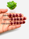 Garnet Rose Cut Fancy Shape • Code #G89- G102 • Garnet Faceted Cut (Polki) • AAA Quality- Best for Jewelry making • One Side Cutting