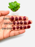 Garnet Rose Cut Fancy Shape • Code #G89- G102 • Garnet Faceted Cut (Polki)  •  AAA Quality- Best for Jewelry making • One Side Cutting