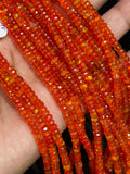 Ethiopian Opal orange coating 4MM faceted Roundel Beads, 16 Inch Strand, AAA Quality,- Ethiopian opal Roundel, Dyed Ethiopian Opal .