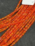 Ethiopian Opal orange coating 4MM faceted Roundel Beads, 16 Inch Strand, AAA Quality,- Ethiopian opal Roundel, Dyed Ethiopian Opal .