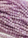 5MM Kunzite Round Faceted Beads, AAA Quality, Length 40cm -Natural Kunzite Beads-Purple Color , AAA quality origin brazil