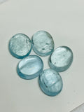 Aquamarine Cabochon 9X11 mm Pack of 2 Pcs - AAA Quality cabs- Natural Aquamarine Cabs