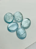 Aquamarine Cabochon 9X11 mm Pack of 2 Pcs - AAA Quality cabs- Natural Aquamarine Cabs