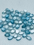 Aquamarine Cabochon 4X6mm Pack of 8 Pcs - AAA Quality cabs- Natural Aquamarine Cabs