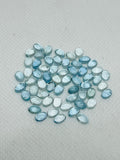 Aquamarine Cabochon 4X6mm Pack of 8 Pcs - AAA Quality cabs- Natural Aquamarine Cabs