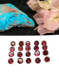 4MM Rhodolite Garnet Round Faceted  -Garnet Cut Stone -Natural Garnet Loose Stone - AAA Quality Stones- pack of 8 Pcs