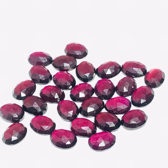 Garnet Rose Cut 8x10 mm Size - Pack of 4 Pcs  Garnet Faceted -  AAA Quality- Best for Jewelry making- One Side Cutting