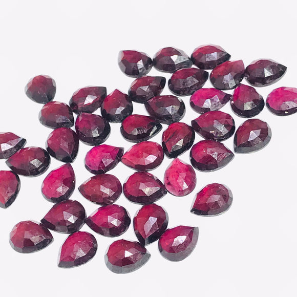 Garnet Rose Cut 9X6mm Size - Pack of 6 Pcs  Garnet Faceted -  AAA Quality- Best for Jewelry making- Origin-India, Pear shape cut