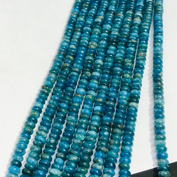 6 MM Neon Apatite Roundel Beads - 40 cm Length  - 100% Natural Beads- Neon Apatite Rondelle Beads