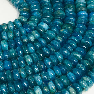 10MM Neon Apatite Roundel Beads - 40 cm Length  - 100% Natural Beads- Neon Apatite Rondelle Beads