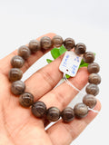 Sunstone Bracelet • 10 mm Size • Code #A8 • Weight 30 gm • Natural Black Sunstone Round Bracelet • Sunstone Jewelry