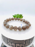 Sunstone Bracelet • 10 mm Size • Code #A10 • Weight 29.3 gm • Natural Black Sunstone Round Bracelet • Sunstone Jewelry