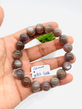 Sunstone Bracelet • 12 mm Size • Code #A13 • Weight 42.4 gm • Natural Black Sunstone Round Bracelet • Sunstone Jewelry