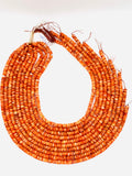 Spiny Oyster Roundel Beads • 6 mm Size • 40 cm length • AAA Quality • Natural Spiny Oyster Orange Color • Origin Mexico