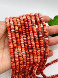 Spiny Oyster Roundel Beads • 6 mm Size • 40 cm length • AAA Quality • Natural Spiny Oyster Red Color • Origin Mexico