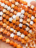 Spiny Oyster Star Beads • 8 mm Size • 40 cm length • AAA Quality • Natural Spiny Oyster Orange Color • Origin Mexico