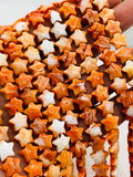 Spiny Oyster Star Beads • 10 mm Size • 40 cm length • AAA Quality • Natural Spiny Oyster Orange Color • Origin Mexico