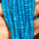 Ethiopian Opal 5mm Roundel, heated  opal roundel beads, blue Ethiopian Opal, length 16”,dyed Opal