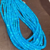 Ethiopian Opal 5mm Roundel, heated opal roundel beads, blue Ethiopian Opal, length 16”,dyed Opal