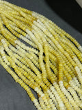 Yellow Opal 5MM Smooth Roundel shape, Natural opal beads, Length 16" Good Quality shaded Yellow Opal beads