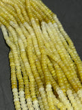 Yellow Opal 5MM Smooth Roundel shape, Natural opal beads, Length 16" Good Quality shaded Yellow Opal beads