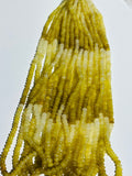 Yellow Opal 4MM Smooth Roundel shape, Natural opal beads, Length 16" Good Quality shaded Yellow Opal beads
