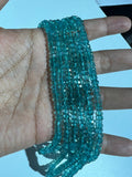 Apatite Faceted 4-5MM Roundel,AAA Quality Faceted, Graduated size- length 14 Inch , natural Apatite Beads