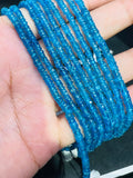 3 MM Neon Apatite Roundel Beads - 14 inch Length - 100% Natural Beads- Neon Apatite Rondelle Beads