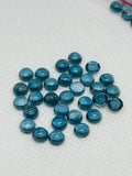 5MM London Blue Topaz Smooth Round Cabs,natural gemstone cabochon , Pack of 2 pc