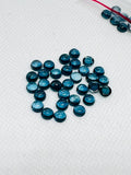 5MM London Blue Topaz Smooth Round Cabs,natural gemstone cabochon , Pack of 2 pc