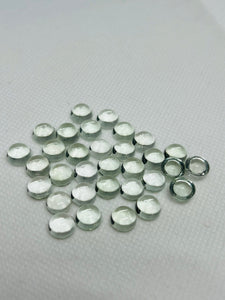 8MM Prasiolite Round Cabs - Pack of 4 Pcs - AAA Quality - Natural color - Natural Prasiolite Stone- Green Amethyst loose stone