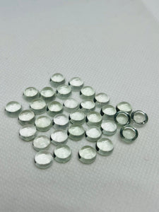 7MM Prasiolite Round Cabs - Pack of 6 Pcs - AAA Quality - Natural  color -  Natural Prasiolite Stone- Green Amethyst loose stone