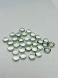 6MM Prasiolite Round Cabs - Pack of 6 Pcs - AAA Quality - Natural  color -  Natural Prasiolite Stone- Green Amethyst loose stone