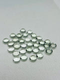 8MM Prasiolite Round Cabs - Pack of 4 Pcs - AAA Quality - Natural  color -  Natural Prasiolite Stone- Green Amethyst loose stone