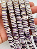 Wampum Quahog Shell Roundel Beads • 10 mm Size • 40 cm length • AAA Quality • Natural Wampum Shell • Purple Color • Origin East Coast USA