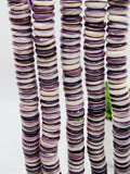 Wampum Quahog Shell Roundel Beads • 10 mm Size • 40 cm length • AAA Quality • Natural Wampum Shell • Purple Color • Origin East Coast USA