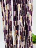 Wampum Quahog Shell Tube Beads • 4x14 mm Size • 40 cm length • AAA Quality • Natural Wampum Shell • Purple Color • Origin East Coast USA