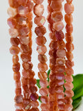 Pink Mother of Pearl Shell Flower Beads • 6 mm Size • 40 cm length • AAA Quality • Natural Pink Mother of Pearl Faceted Flower