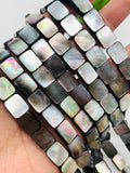 Black Mother of Pearl Beads • 8x12 mm Size • 40 cm length • AAA Quality • Natural Black Mother of Pearl Rectangle Beads