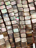 Black Mother of Pearl Beads • 6x8 mm Size • 40 cm length • AAA Quality • Natural Black Mother of Pearl Rectangle Beads