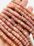 Pink Mother of Pearl Shell Roundel Beads • 7 mm Size • 40 cm length • AAA Quality • Natural Pink Mother of Pearl Rondelle