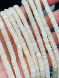 White Mother of Pearl Heishi Beads • 6 mm Size • 40 cm length • AAA Quality • Natural White Mother of Pearl