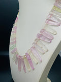 Kunzite Unusual Long Stick Beads • 14x6 to 44x10 mm size • Code #K2 • AAA Transparent Quality Length 40 cm • 100% Natural Kunzite Beads