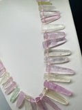 Kunzite Unusual Long Stick Beads • 14x6 to 44x10 mm size • Code #K2 • AAA Transparent Quality Length 40 cm • 100% Natural Kunzite Beads