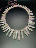 Kunzite Unusual Long Stick Beads • 14x6 to 44x10 mm size • Code #K2 • AAA Transparent Quality Length 40 cm • 100% Natural Kunzite Beads