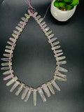 Kunzite Unusual Long Stick Beads • 16x6 to 39x11 mm size • Code #K3 • AAA Transparent Quality Length 40 cm • 100% Natural Kunzite Beads